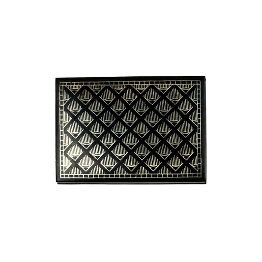 Bidri Craft Jewellery Box – Handmade Silver Inlay Metal Storage Case | Traditional Indian Bidriware Trinket Box for Rings, Earrings & Gifts (11 cm)