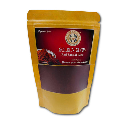 Golden Glow Red Sandalwood Face Pack Powder, 100% Natural Ayurvedic Skincare, 50g