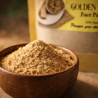 Golden Glow Face Pack, 100% Natural Sandalwood Powder, Exfoliates Skin, 50g