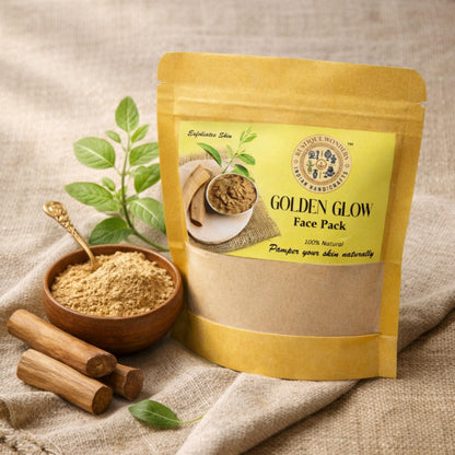 Golden Glow Face Pack, 100% Natural Sandalwood Powder, Exfoliates Skin, 50g