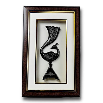 Bidri Pure Silver Inlay Peacock Wall Decor Frame | Handmade Bidri Art Table Top & Wall Mount Showpiece | Luxury Home Décor Gift | 13.5 x 8.5 x 2 Inches