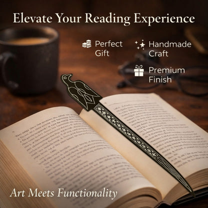 Premium Handcrafted Bidri Bookmark – Traditional Silver Inlay Metal Bookmark, Indian Heritage Craft, Elegant Gift for Book Lovers, 17 cm Luxury Handmade Bookmark