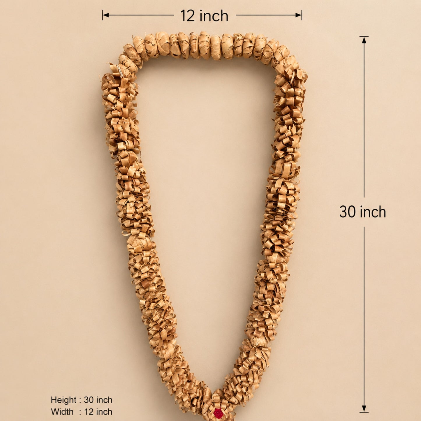 Pure Sandalwood Handmade Mala Garland for Pooja, Wedding & Home Decor – Natural Fragrance Traditional Craft | 30 Inch x 12 Inch