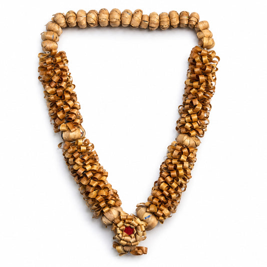 Premium Natural Sandalwood Decorative Mala for Home Temple & Pooja Room | Handcrafted Traditional Hanging Garland | Eco-Friendly Spiritual Home Décor & Festive Gift | 18X18X10 Inches