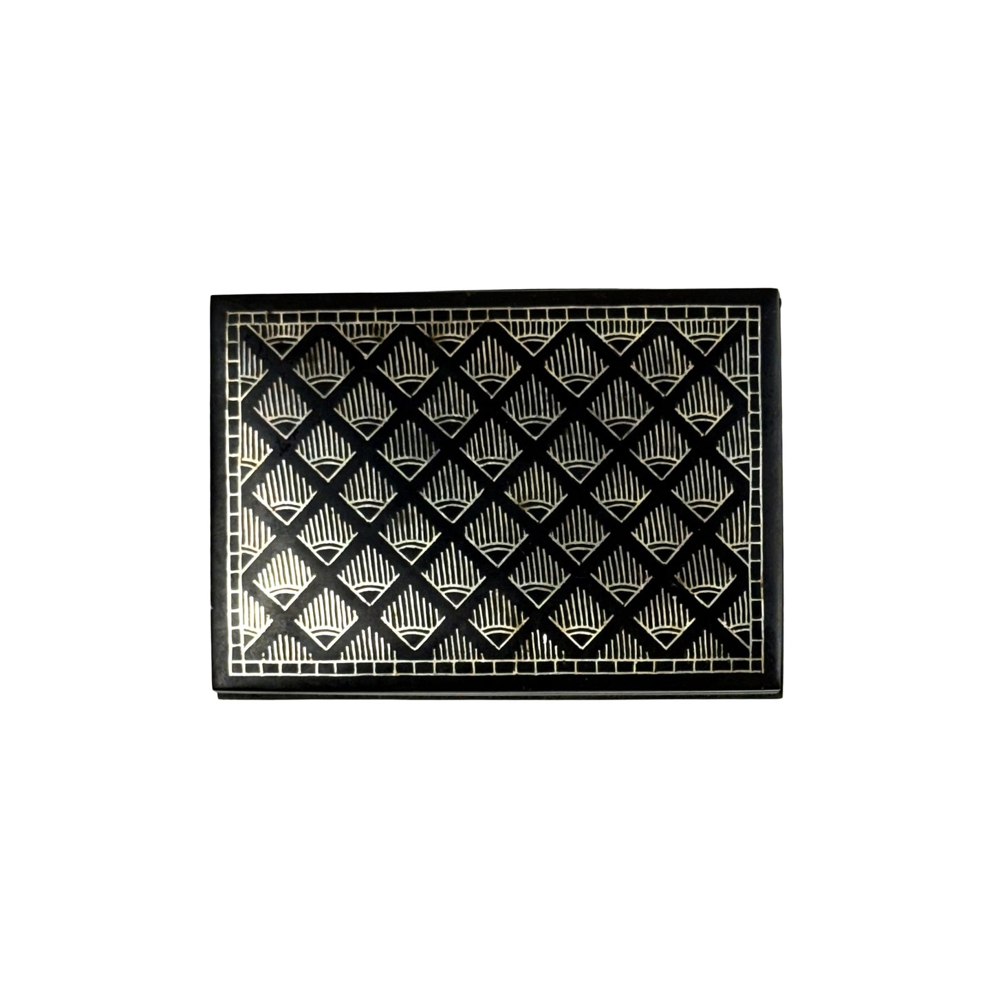Bidri Craft Jewellery Box – Handmade Silver Inlay Metal Storage Case | Traditional Indian Bidriware Trinket Box for Rings, Earrings & Gifts (11 cm)