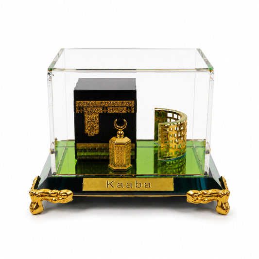 Premium Crystal Kaaba Showpiece Islamic Home Decor & Gift | Luxury Glass Display for Living Room, Prayer Room & Office | 2.6 x 3.5 x 3 Inches
