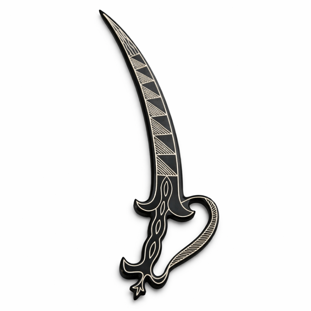 Handcrafted Bidri Paper Cutter 22cm – Traditional Indian Metal Inlay Letter Opener, Decorative Desk Accessory & Premium Gift Item